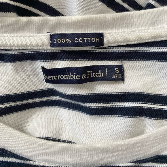 Abercrombie & Fitch 100% Cotton Striped Long Sleeve Nautical Top Size S - Picture 7 of 8